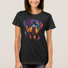 Camiseta Rottweiler colorido
