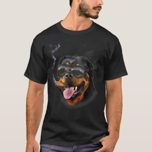 Camiseta Rottweiler con Cigar Wearing Aviator Sunglass Dog
