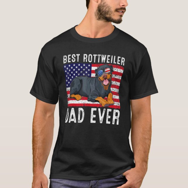 Camiseta Rottweiler Dad Dad Usa Bandera Estadounidense Rott (Anverso)