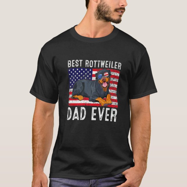 Camiseta Rottweiler Dad Dad Usa Bandera Estadounidense Rott (Anverso)