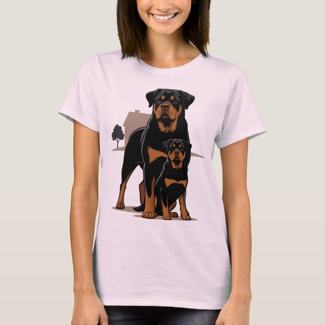 Camiseta Rottweiler Dad - Protection - Son - Home - Family (Anverso)