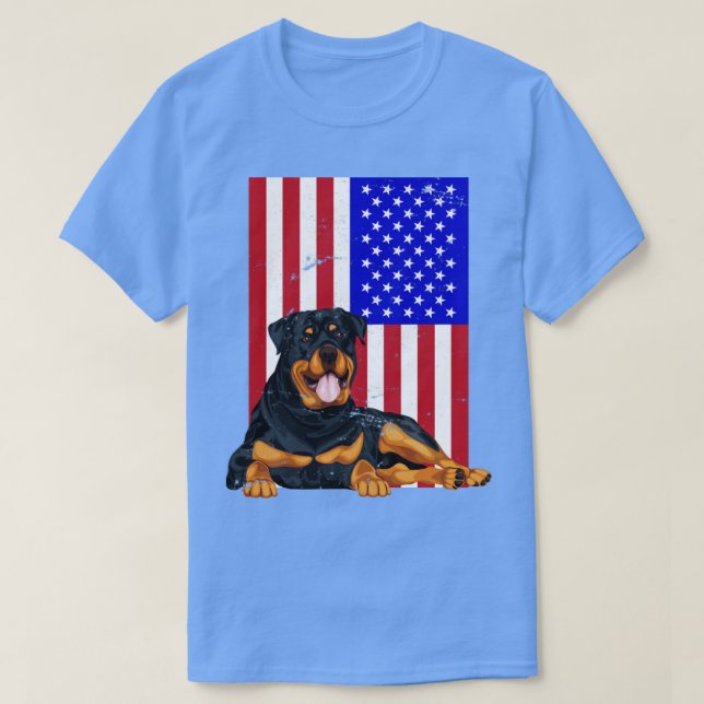 Camiseta Rottweiler de la bandera estadounidense (Diseño del anverso)