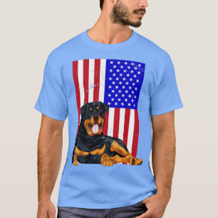 Camiseta Rottweiler de la bandera estadounidense