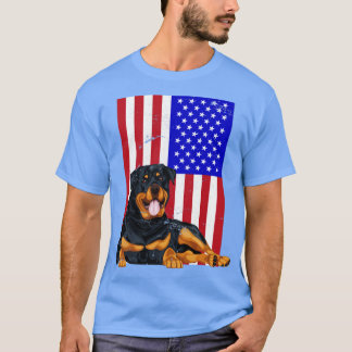 Camiseta Rottweiler de la bandera estadounidense