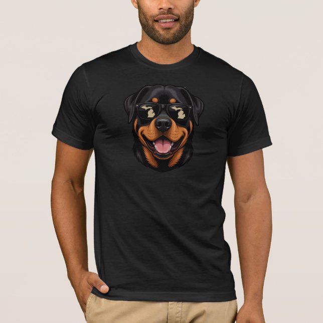 Camiseta Rottweiler de Michigan con gafas de sol (Anverso)