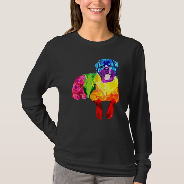 Camiseta Rottweiler De Perro Para Mujeres Rottweiler Colori (Anverso)