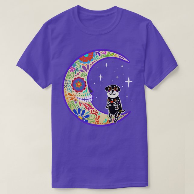 Camiseta Rottweiler Dia de Los Muertos Skeleton  (Diseño del anverso)