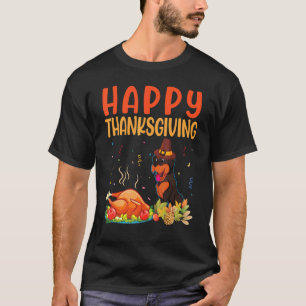 Camiseta Rottweiler Dog Look Turkey Meat Dish Happy Thanksg