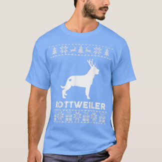 Camiseta Rottweiler Dog Lover Xmas Navidades feos de renos