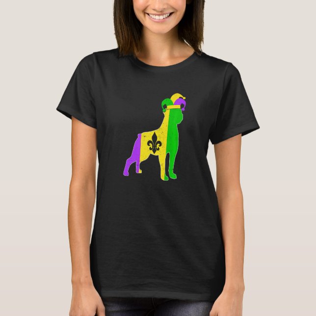 Camiseta Rottweiler Dog Mardi Gras Carnivals Funny Puppy Je (Anverso)