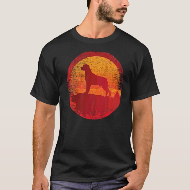 Camiseta Rottweiler Dog Retro Sunset (Anverso)