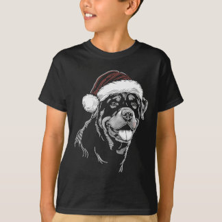 Camiseta Rottweiler Dog Santa Hat Christmas Xmas Pajama