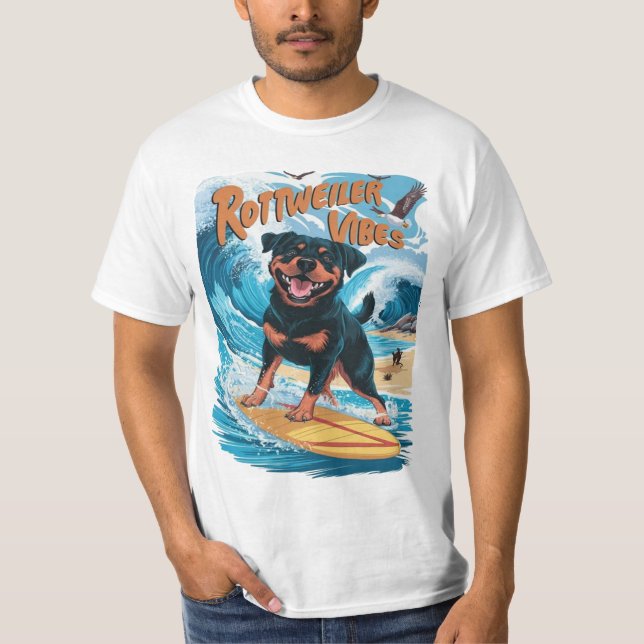 Camiseta Rottweiler Dogs Surfing Adventure (Anverso)