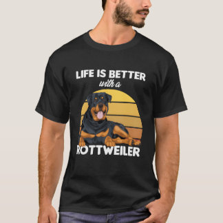 Camiseta Rottweiler Dueño de Perro sobre Retro de Raza de P