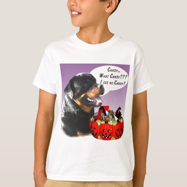 Camiseta Rottweiler Halloween Candy (Anverso)