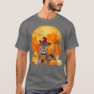 Camiseta Rottweiler Halloween Witch Moon CandyTrick 1212