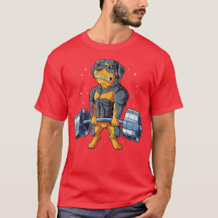 Camiseta Rottweiler Halterofilia Funny Deadlift Men Fitnes