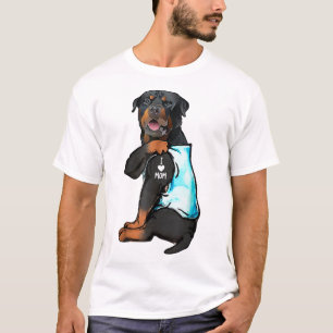 Camiseta Rottweiler I Love Mom Tattoo