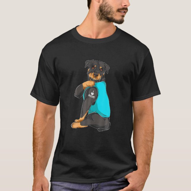 Camiseta Rottweiler I Love Mom Tattoo Appart Dog Mom Gifts (Anverso)