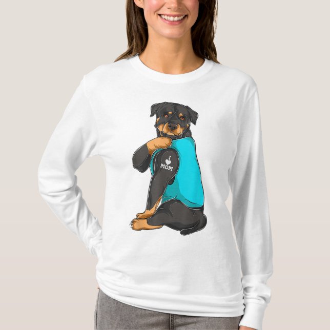 Camiseta Rottweiler I Love Mom Tattoo Appartal, regalo de m (Anverso)