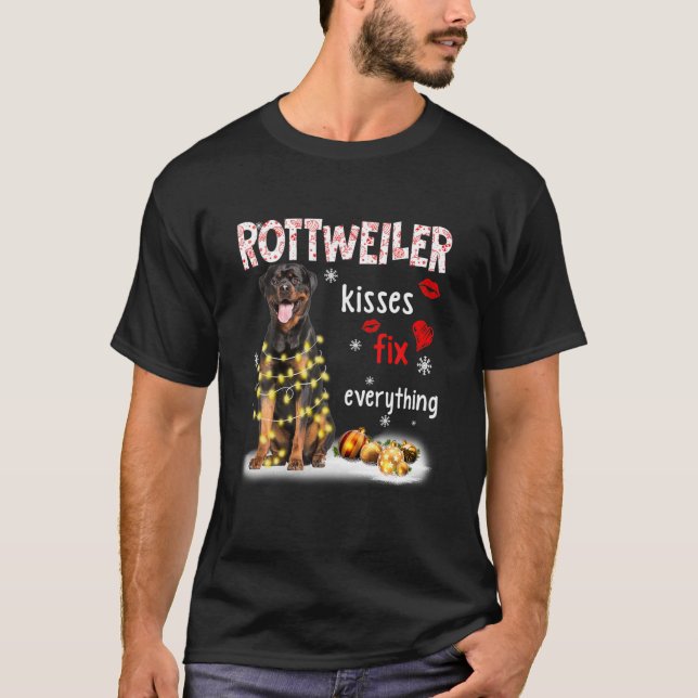 Camiseta Rottweiler Kiss arregla todo lo que los Navidades  (Anverso)