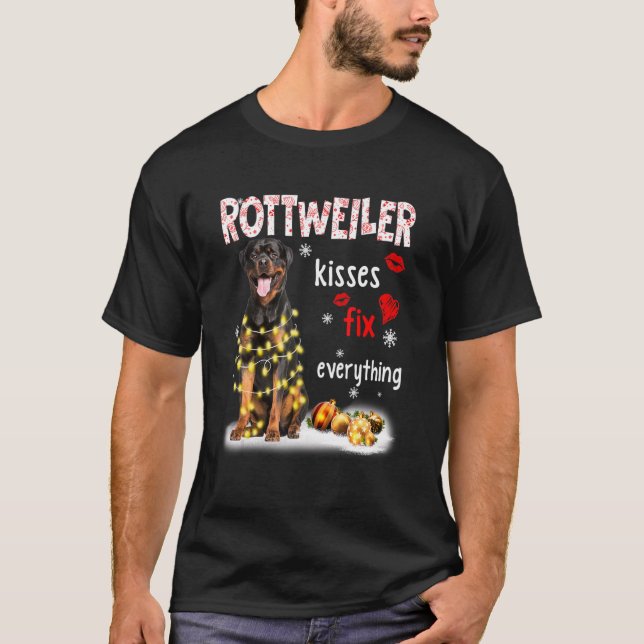 Camiseta Rottweiler Kiss arregla todo lo que los Navidades  (Anverso)