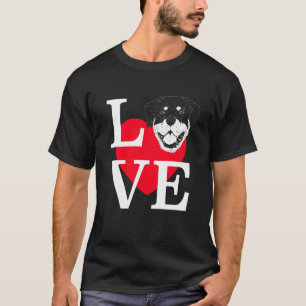 Camiseta Rottweiler Love Cute heart Rottweiler
