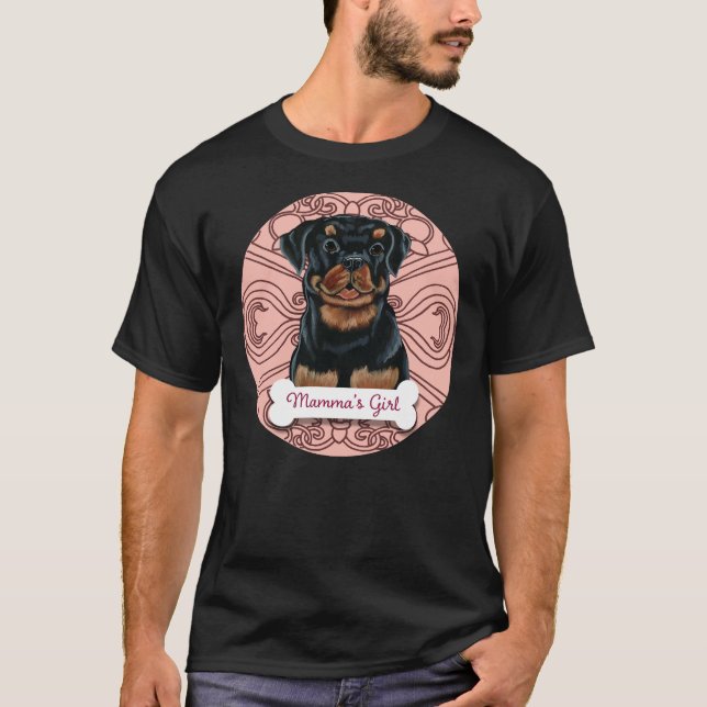 Camiseta Rottweiler Mamma S Chica Pale Pink (Anverso)