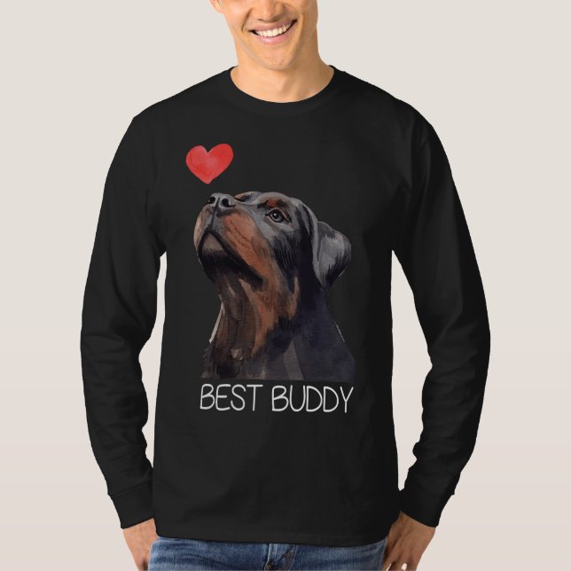 Camiseta Rottweiler Mejor Corazón de Perro Buddy 6 (Anverso)