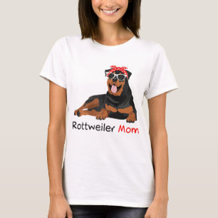 Camiseta Rottweiler Mom Bandana Mujeres Rottweiler Dog