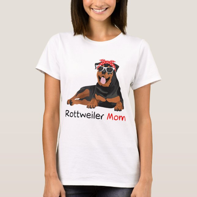 Camiseta Rottweiler Mom Bandana Mujeres Rottweiler Dog (Anverso)