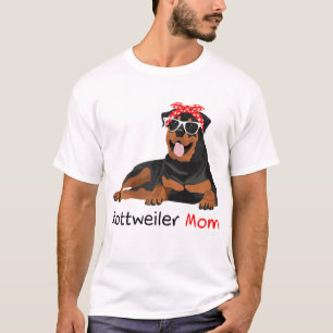 Camiseta Rottweiler Mom Bandana Mujeres Rottweiler Dog