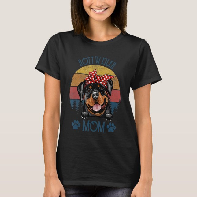 Camiseta Rottweiler Mom Retro Vintage Rottweiler Mama Dog (Anverso)