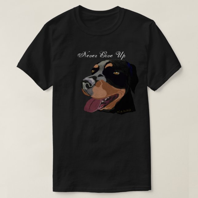 Camiseta Rottweiler Nunca Se Rinde (Diseño del anverso)