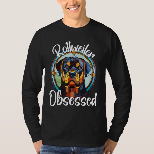 Camiseta Rottweiler Obsessed Dog Mom Puppy Colorful Pet Fur (Anverso)