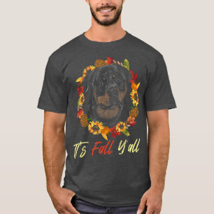 Camiseta Rottweiler Otoño Temporada de Otoño Leopard Pumpki