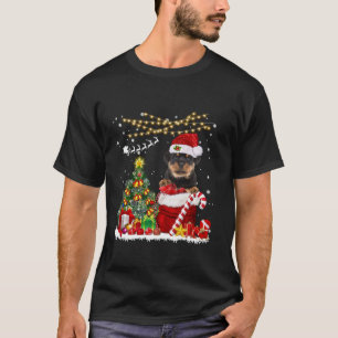Camiseta Rottweiler Perro Árbol de Navidad Ilumina A Dueño