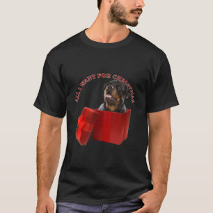 Camiseta Rottweiler Perro Árbol de Navidad Santa Navidad Lu