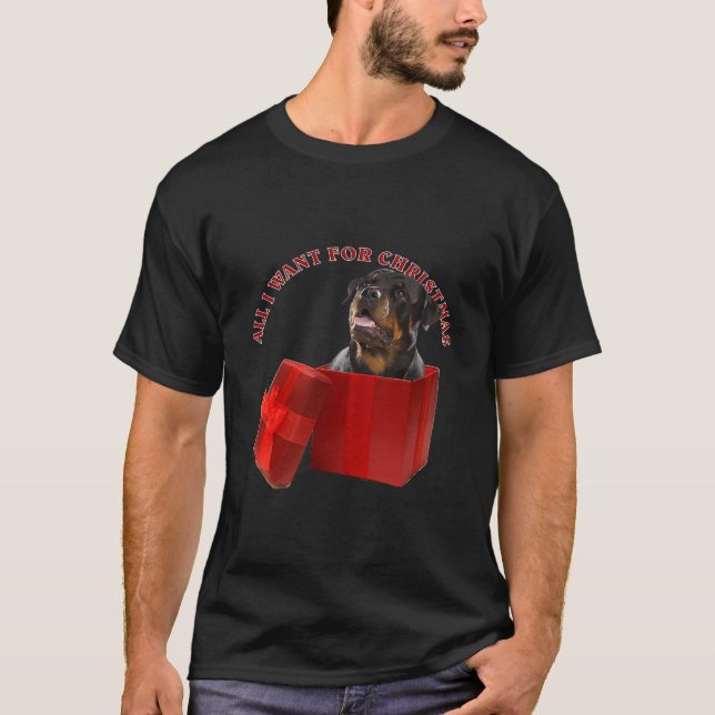 Camiseta Rottweiler Perro Árbol de Navidad Santa Navidad Lu (Anverso)