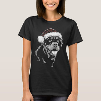 Camiseta Rottweiler Perro Gorro de Santa Navidad Xmas Pijam