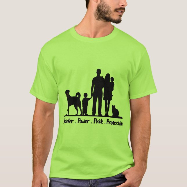 Camiseta Rottweiler - Poder - Orgullo - Protección  (Anverso)