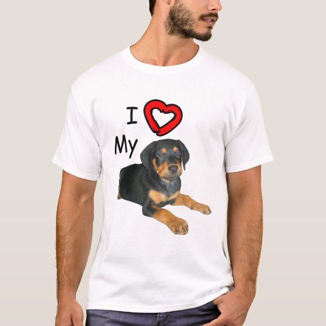 Camiseta Rottweiler Puppy Me Encanta Mi Rott (Anverso)