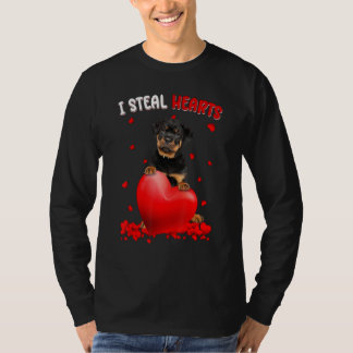 Camiseta Rottweiler robo corazones perro lindo abrazo coraz