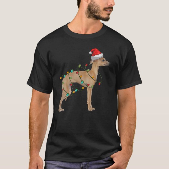 Camiseta Rottweiler Santa Hat ilumina a Navidades Perro Paj (Anverso)