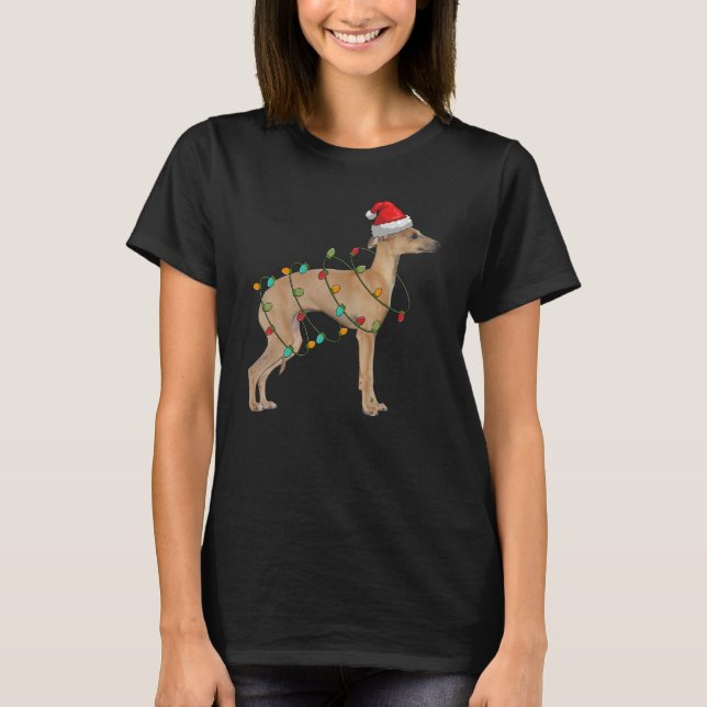 Camiseta Rottweiler Santa Hat ilumina a Navidades Perro Paj (Anverso)