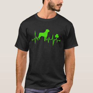 Camiseta Rottweiler Shamrock Heartbeat St Patricks Day Dog