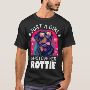 CAMISETA ROTTWEILER SOLO UNA CHICA QUE AMA A SU ROTTIE PERR