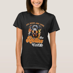 Camiseta Rottweiler TODOS LOS PERROS SON GUAY PERO ROTTIES 
