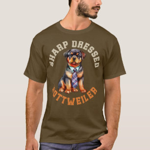 Camiseta Rottweiler Usando Un Canto Corto Perro Rottie