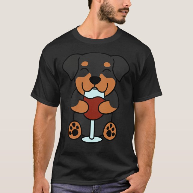 Camiseta Rottweiler Wine Lover (Anverso)